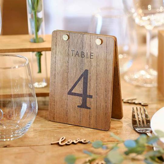 Rustic Wooden table numbers 1-12